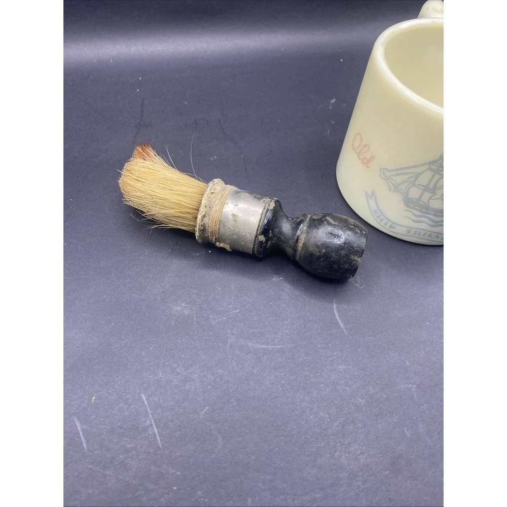 VTG Old Spice Shaving Mug Glass Shulton & Boar Bristle Brush